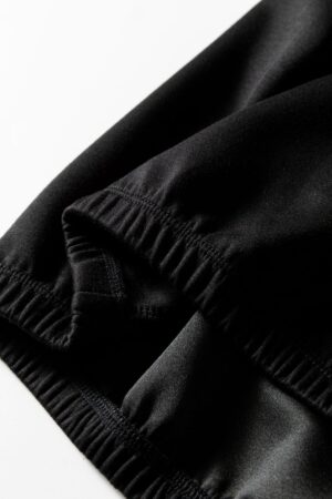 Black Leopard Contrast Drawstring Hood Drop Shoulder Loose Top - Image 10