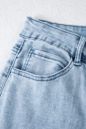 Beau Blue Bow Knot Side Detail Straight Leg Loose Jeans - Image 21