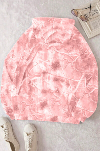 Alternative view of Light Pink Camouflage Woodland Print Oversized Sporty Hoodie