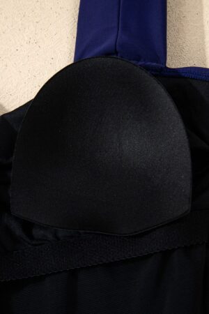 Navy Blue Square Neck Ruched Tommy Control One Piece Swimsuit - Image 12