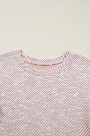Light Pink Twilled Print Lace Trim Ruffled Short Sleeve Blouse - Image 7
