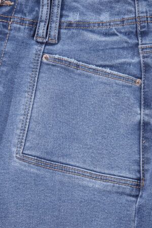 Dusk Blue Loose Straight Leg Cropped High Waist Jeans - Image 9