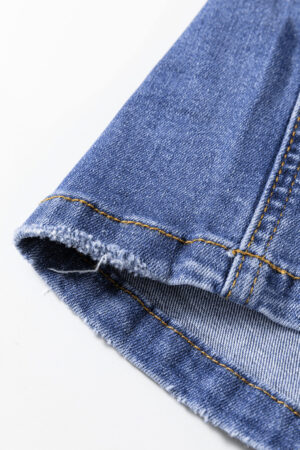 Myosotis Mid Rise Distressed Sneak Peek Straight Leg Jeans - Image 11