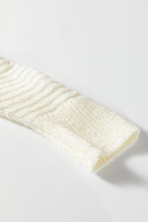 Red Stripe Loose Color Block Drop Shoulder Bubble Sleeve Sweater - Image 7