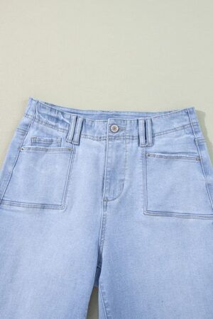 Beau Blue Loose Straight Leg Cropped High Waist Jeans - Image 9