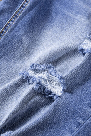 Myosotis Mid Rise Distressed Sneak Peek Straight Leg Jeans - Image 13