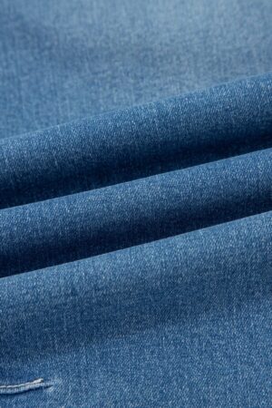 Sky Blue Medium Wash Cuffed Barrel Jeans - Image 13