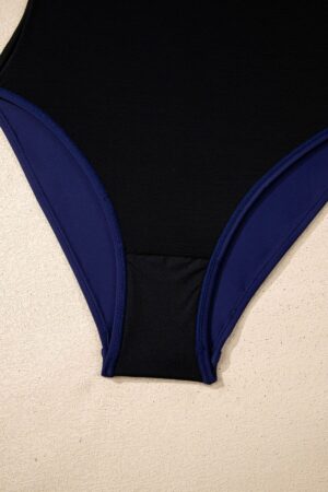 Navy Blue Square Neck Ruched Tommy Control One Piece Swimsuit - Image 11