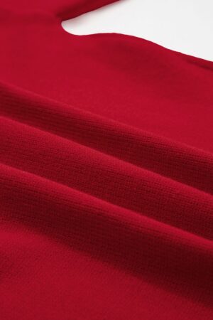 Fiery Red Sequined Bow Graphic Christmas Holiday Sweater - Image 17