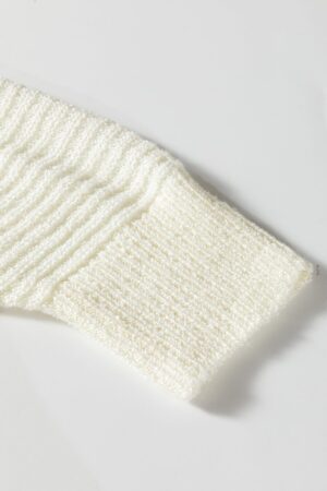 Green Stripe Loose Color Block Drop Shoulder Bubble Sleeve Sweater - Image 7