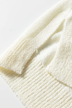 Green Stripe Loose Color Block Drop Shoulder Bubble Sleeve Sweater - Image 9