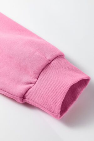 Bright Pink Oversize Blessed Embroidered Mock Neck Sweatshirt - Image 11