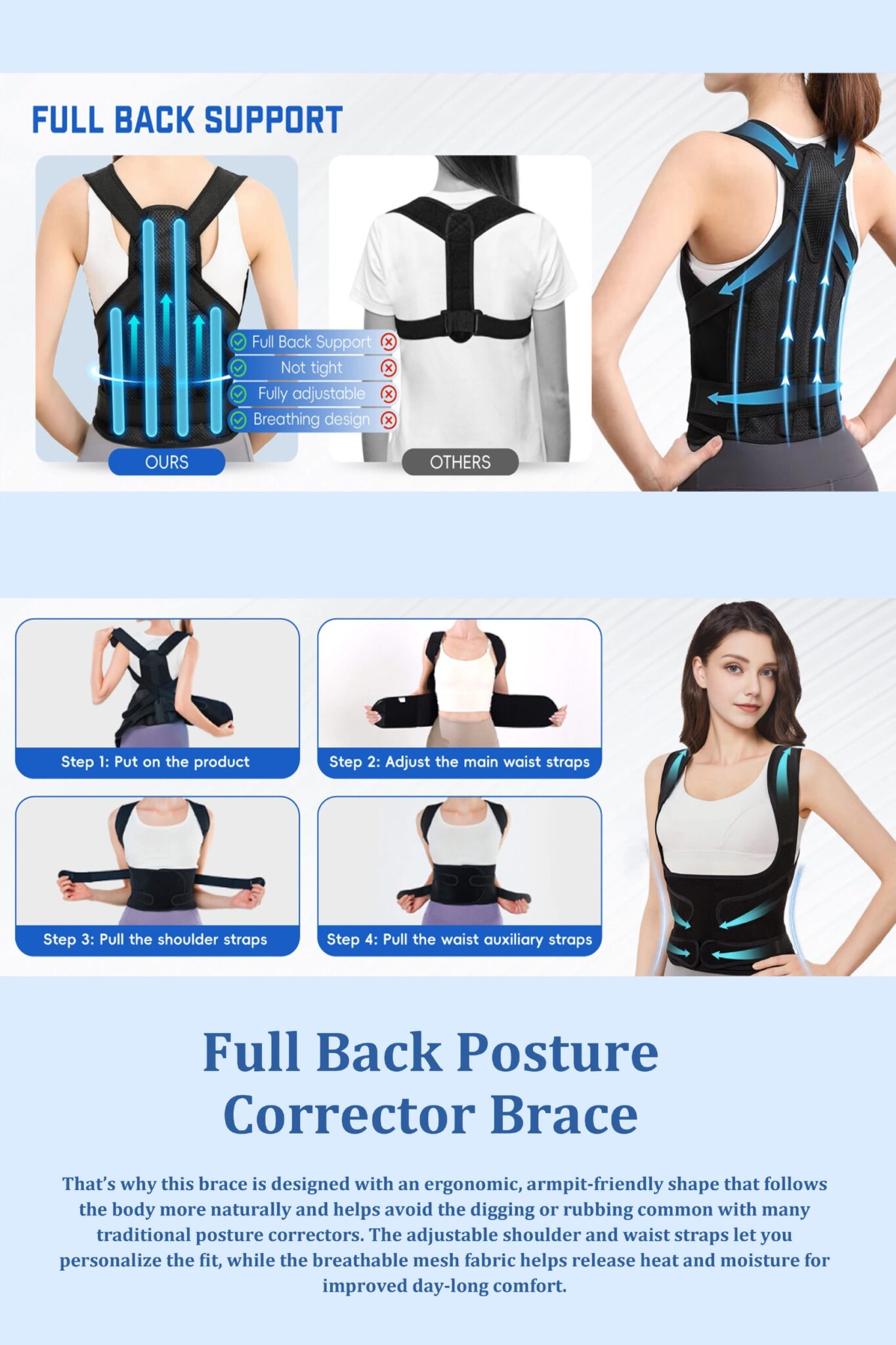 Advanced Full Back Posture Corrector for Women & Men - Image 6