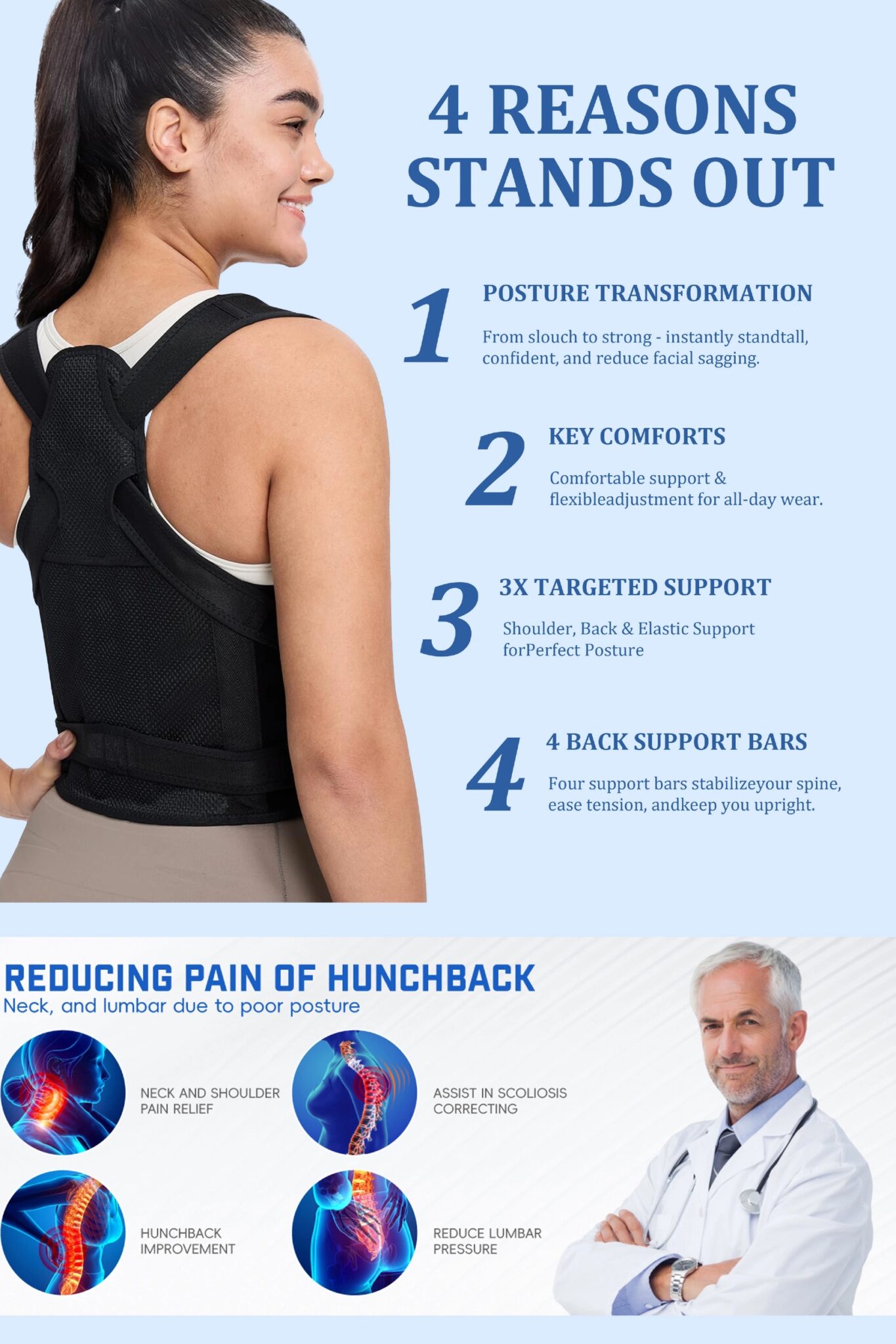 Advanced Full Back Posture Corrector for Women & Men - Image 5