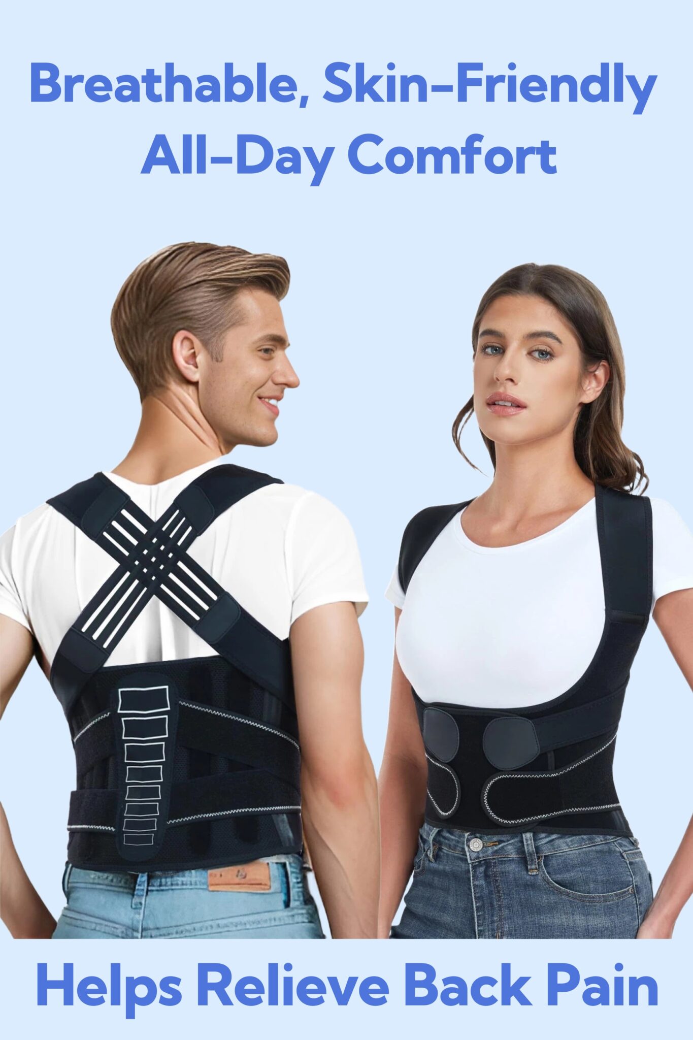 Posture Corrector Back Brace for Women & Men – Adjustable Back Support for Better Alignment