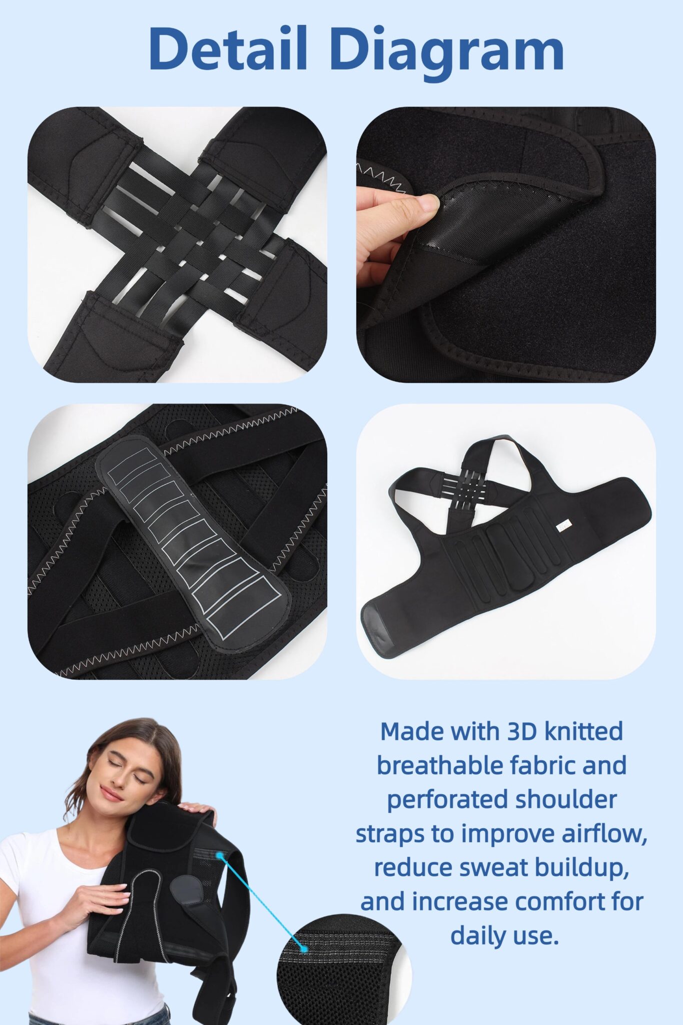 Posture Corrector Back Brace for Women & Men – Adjustable Back Support for Better Alignment - Image 8