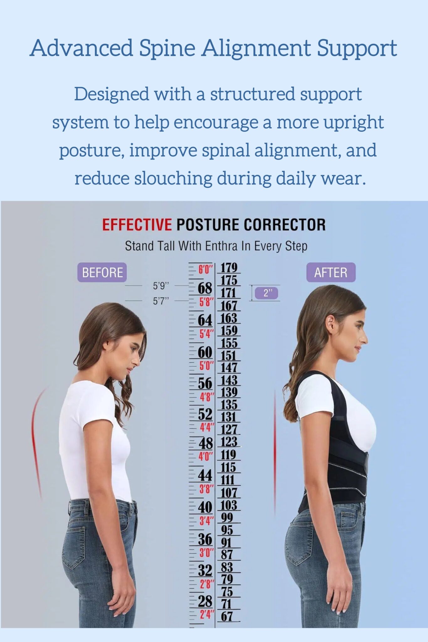 Posture Corrector Back Brace for Women & Men – Adjustable Back Support for Better Alignment - Image 4