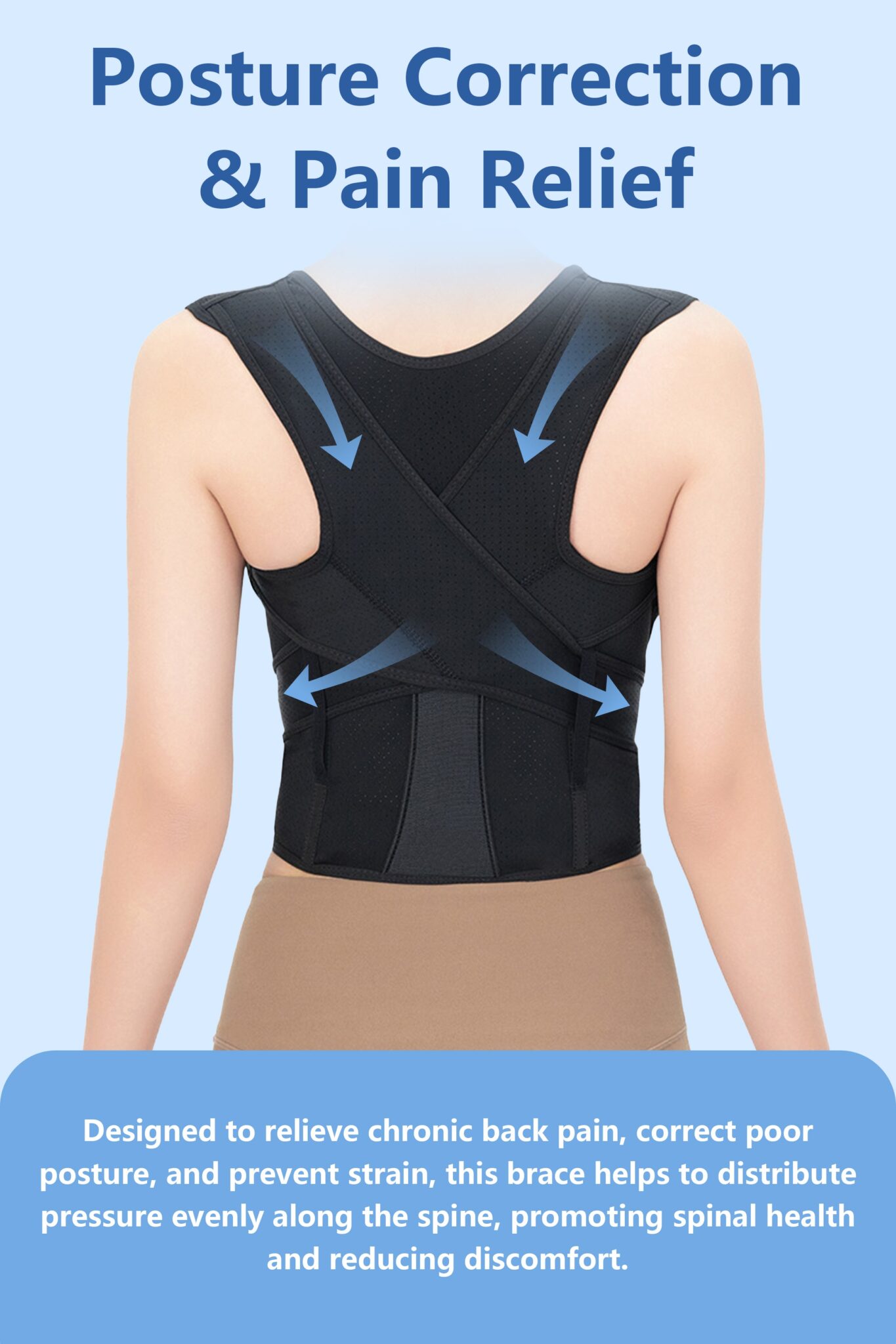 Posture Corrector for Men and Women – Adjustable Back Support Brace with Soft Memory Pad - Image 6