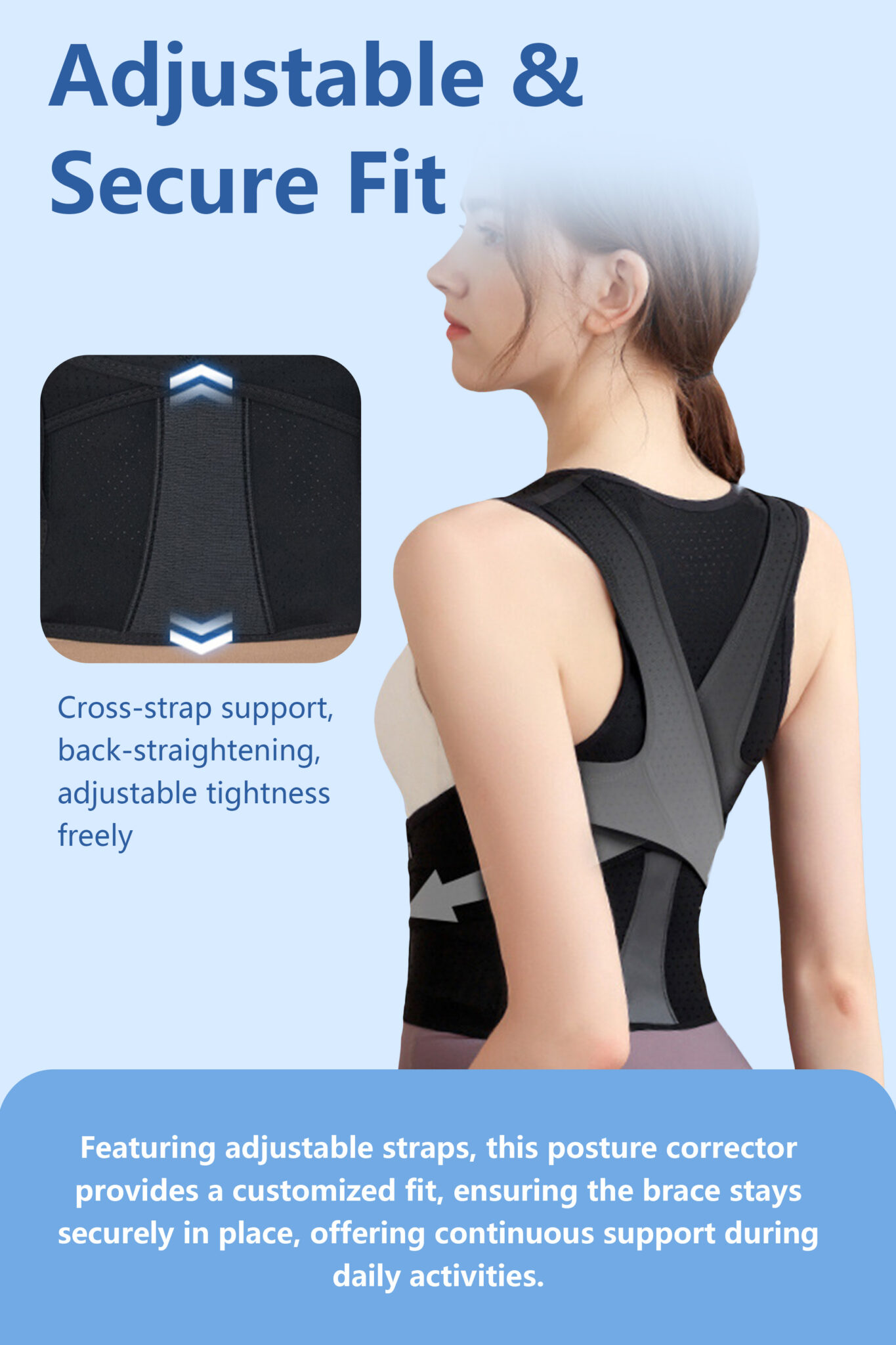 Posture Corrector for Men and Women – Adjustable Back Support Brace with Soft Memory Pad - Image 5