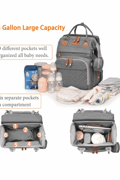 Alternative view of Multi-Functional Diaper Backpack with Detachable Changing Station and USB Charging Port