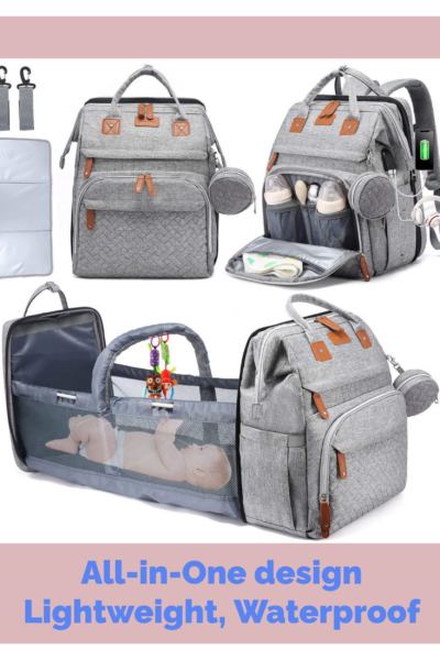 Multi-Functional Diaper Backpack with Detachable Changing Station and USB Charging Port